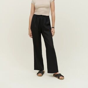 Reformation Olina Linen Pants - Black